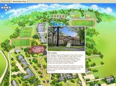 Campus map interactive map illustration